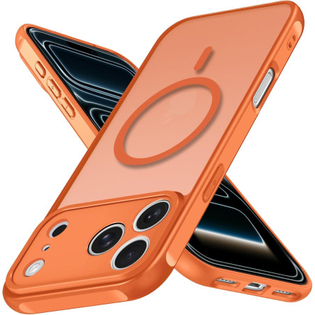 Ivoler coque magnétique pour iphone 17 pro max, compatible avec magsafe, [protection antichoc militaire] translucide mat arrière