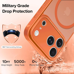 Ivoler coque magnétique pour iphone 17 pro max, compatible avec magsafe, [protection antichoc militaire] translucide mat arrière