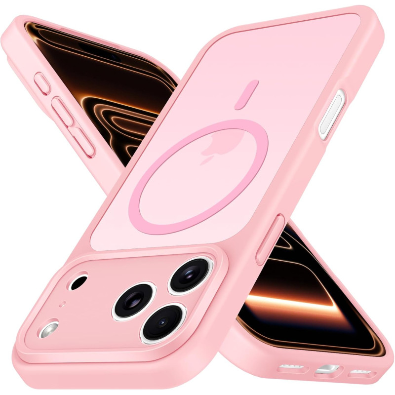 ivoler Coque Magnétique pour iPhone 17 Pro Max, Compatible avec MagSafe, [Protection Antichoc Militaire] Translucide Mat Arrière