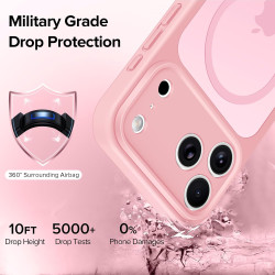 ivoler Coque Magnétique pour iPhone 17 Pro Max, Compatible avec MagSafe, [Protection Antichoc Militaire] Translucide Mat Arrière