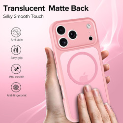 ivoler Coque Magnétique pour iPhone 17 Pro Max, Compatible avec MagSafe, [Protection Antichoc Militaire] Translucide Mat Arrière