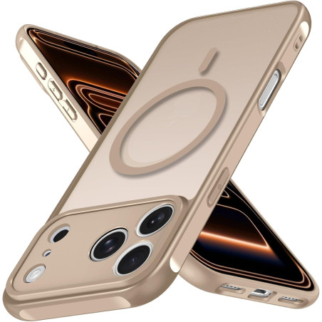 ivoler Coque Magnétique pour iPhone 17 Pro Max, Compatible avec MagSafe, [Protection Antichoc Militaire] Translucide Mat Arrière