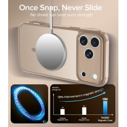 ivoler Coque Magnétique pour iPhone 17 Pro Max, Compatible avec MagSafe, [Protection Antichoc Militaire] Translucide Mat Arrière