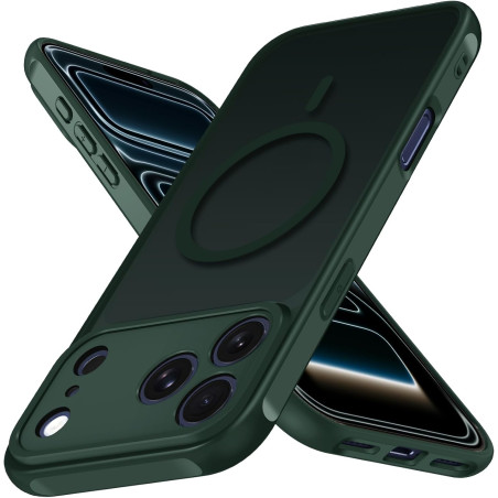 ivoler Coque Magnétique pour iPhone 17 Pro Max, Compatible avec MagSafe, [Protection Antichoc Militaire] Translucide Mat Arrière