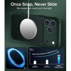 ivoler Coque Magnétique pour iPhone 17 Pro Max, Compatible avec MagSafe, [Protection Antichoc Militaire] Translucide Mat Arrière