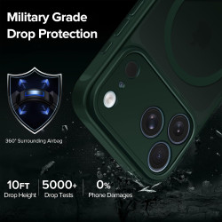 ivoler Coque Magnétique pour iPhone 17 Pro Max, Compatible avec MagSafe, [Protection Antichoc Militaire] Translucide Mat Arrière
