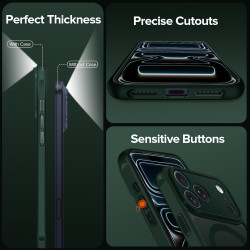 ivoler Coque Magnétique pour iPhone 17 Pro Max, Compatible avec MagSafe, [Protection Antichoc Militaire] Translucide Mat Arrière