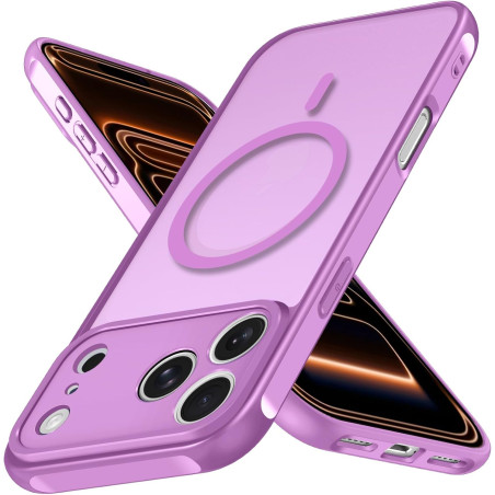 ivoler Coque Magnétique pour iPhone 17 Pro Max, Compatible avec MagSafe, [Protection Antichoc Militaire] Translucide Mat Arrière
