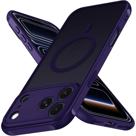 ivoler Coque Magnétique pour iPhone 17 Pro Max, Compatible avec MagSafe, [Protection Antichoc Militaire] Translucide Mat Arrière