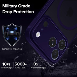 ivoler Coque Magnétique pour iPhone 17 Pro Max, Compatible avec MagSafe, [Protection Antichoc Militaire] Translucide Mat Arrière