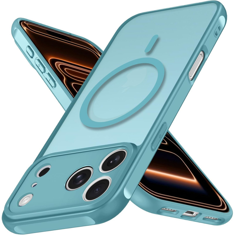 ivoler Coque Magnétique pour iPhone 17 Pro Max, Compatible avec MagSafe, [Protection Antichoc Militaire] Translucide Mat Arrière