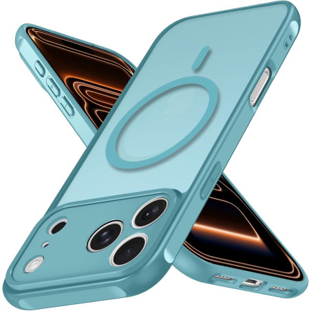 ivoler Coque Magnétique pour iPhone 17 Pro Max, Compatible avec MagSafe, [Protection Antichoc Militaire] Translucide Mat Arrière