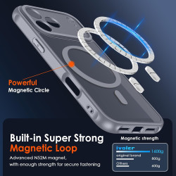 ivoler Coque Magnétique pour iPhone 17 Pro Max, Compatible avec MagSafe, Translucide Mat Arrière Étui de Protection en Silicone 