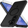 ivoler Magnétique Coque pour Samsung Galaxy S25 FE 5G, avec 2 Pièces Verre Trempé, Anti-Jaunissement Protection Militaire Étui d