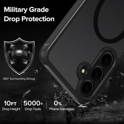 ivoler Magnétique Coque pour Samsung Galaxy S25 FE 5G, avec 2 Pièces Verre Trempé, Anti-Jaunissement Protection Militaire Étui d