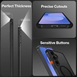ivoler Magnétique Coque pour Samsung Galaxy S25 FE 5G, avec 2 Pièces Verre Trempé, Anti-Jaunissement Protection Militaire Étui d