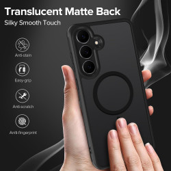 ivoler Magnétique Coque pour Samsung Galaxy S25 FE 5G, avec 2 Pièces Verre Trempé, Anti-Jaunissement Protection Militaire Étui d
