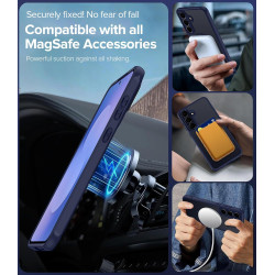 ivoler Coque Magnétique pour Samsung Galaxy S25 FE 5G, Compatible avec MagSafe, Translucide Mat Arrière Étui de Protection en Si