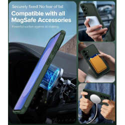 ivoler Coque Magnétique pour Samsung Galaxy S25 FE 5G, Compatible avec MagSafe, Translucide Mat Arrière Étui de Protection en Si