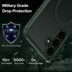 ivoler Coque Magnétique pour Samsung Galaxy S25 FE 5G, Compatible avec MagSafe, Translucide Mat Arrière Étui de Protection en Si