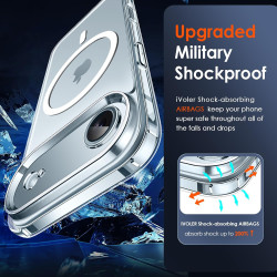 ivoler Coque Magnétique pour iPhone Air, Compatible avec MagSafe, [Protection Antichoc Militaire] HD Clair Étui de Téléphone Dos