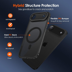 ivoler Coque Magnétique pour iPhone Air, Compatible avec MagSafe, Translucide Mat Arrière Étui de Protection en Silicone Liquide