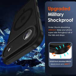 ivoler Coque Magnétique pour iPhone Air, Compatible avec MagSafe, Translucide Mat Arrière Étui de Protection en Silicone Liquide