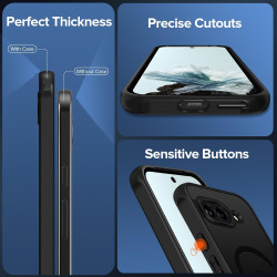 ivoler Magnétique Coque pour Google Pixel 9a, avec 2 Pièces Verre Trempé, Anti-Jaunissement Protection Militaire Étui de Mince B