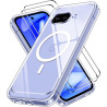 ivoler Magnétique Coque 3 en 1 Compatible avec Google Pixel 9a - Étui Antichoc avec Protection Militaire, 2 Pièces Verre Trempé,