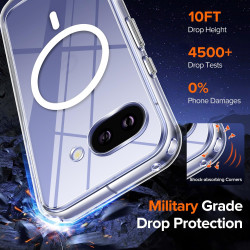 ivoler Magnétique Coque 3 en 1 Compatible avec Google Pixel 9a - Étui Antichoc avec Protection Militaire, 2 Pièces Verre Trempé,