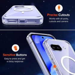 ivoler Magnétique Coque 3 en 1 Compatible avec Google Pixel 9a - Étui Antichoc avec Protection Militaire, 2 Pièces Verre Trempé,