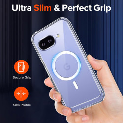 ivoler Magnétique Coque 3 en 1 Compatible avec Google Pixel 9a - Étui Antichoc avec Protection Militaire, 2 Pièces Verre Trempé,