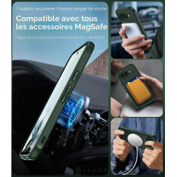 ivoler Coque Magnétique pour Google Pixel 9a, Compatible avec MagSafe, Translucide Mat Arrière Étui de Protection en Silicone Li