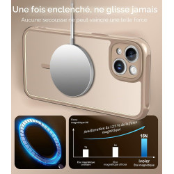 ivoler Coque Magnétique pour iPhone 13, Compatible avec Magsafe, 2 Pièces Verre Trempé - Étui Antichoc avec Protection Militaire