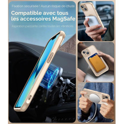 ivoler Coque Magnétique pour iPhone 13, Compatible avec Magsafe, 2 Pièces Verre Trempé - Étui Antichoc avec Protection Militaire