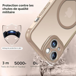 ivoler Coque Magnétique pour iPhone 13, Compatible avec Magsafe, 2 Pièces Verre Trempé - Étui Antichoc avec Protection Militaire