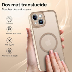ivoler Coque Magnétique pour iPhone 13, Compatible avec Magsafe, 2 Pièces Verre Trempé - Étui Antichoc avec Protection Militaire