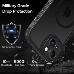 ivoler Coque Magnétique pour iPhone 13, Compatible avec Magsafe, 2 Pièces Verre Trempé - Étui Antichoc avec Protection Militaire