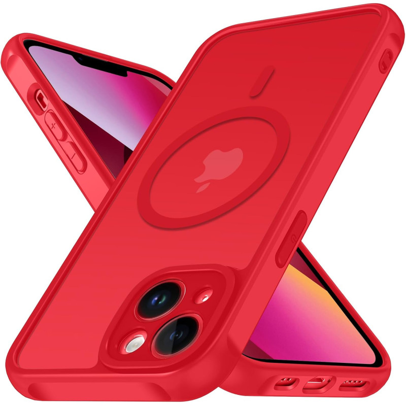 ivoler Coque Magnétique pour iPhone 13, Compatible avec Magsafe, 2 Pièces Verre Trempé - Étui Antichoc avec Protection Militaire