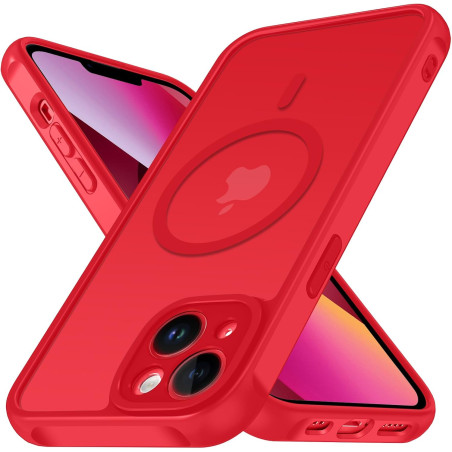 ivoler Coque Magnétique pour iPhone 13, Compatible avec Magsafe, 2 Pièces Verre Trempé - Étui Antichoc avec Protection Militaire