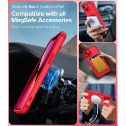 ivoler Coque Magnétique pour iPhone 13, Compatible avec Magsafe, 2 Pièces Verre Trempé - Étui Antichoc avec Protection Militaire