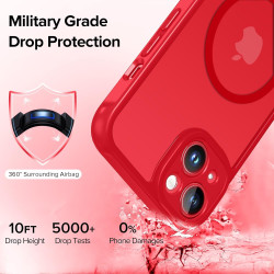 ivoler Coque Magnétique pour iPhone 13, Compatible avec Magsafe, 2 Pièces Verre Trempé - Étui Antichoc avec Protection Militaire