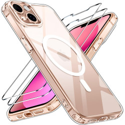 ivoler Coque Magnétique pour iPhone 13, Compatible avec Magsafe, 2 Pièces Verre Trempé - Étui Antichoc avec Protection Militaire