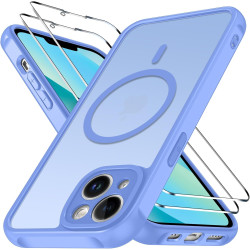 ivoler Coque Magnétique pour iPhone 13, Compatible avec Magsafe, 2 Pièces Verre Trempé - Étui Antichoc avec Protection Militaire