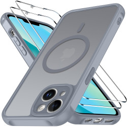 ivoler Coque Magnétique pour iPhone 13, Compatible avec Magsafe, 2 Pièces Verre Trempé - Étui Antichoc avec Protection Militaire