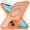 Ivoler coque magnétique pour iphone 13, compatible avec magsafe, 2 pièces verre trempé - étui antichoc avec protection militaire