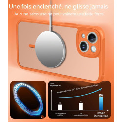 Ivoler coque magnétique pour iphone 13, compatible avec magsafe, 2 pièces verre trempé - étui antichoc avec protection militaire