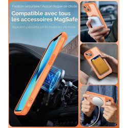 Ivoler coque magnétique pour iphone 13, compatible avec magsafe, 2 pièces verre trempé - étui antichoc avec protection militaire
