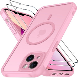 ivoler Coque Magnétique pour iPhone 13, Compatible avec Magsafe, 2 Pièces Verre Trempé - Étui Antichoc avec Protection Militaire