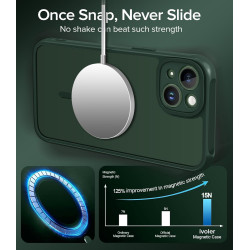 ivoler Coque Magnétique pour iPhone 13, Compatible avec Magsafe, 2 Pièces Verre Trempé - Étui Antichoc avec Protection Militaire